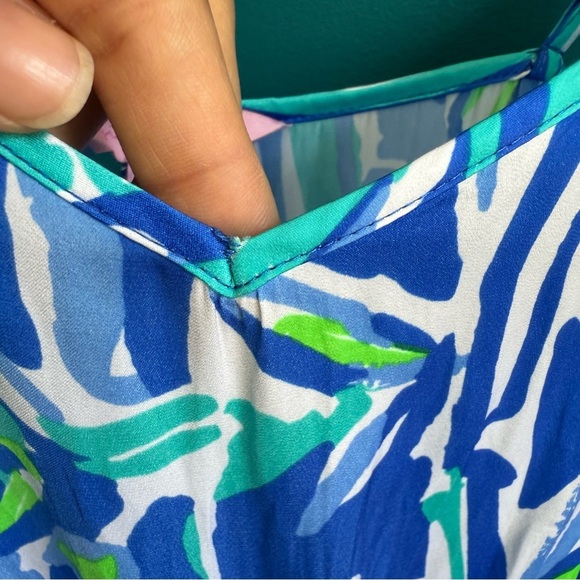 Lilly Pulitzer Blue and White Tropical Jumpsuit - Picture 5 of 13